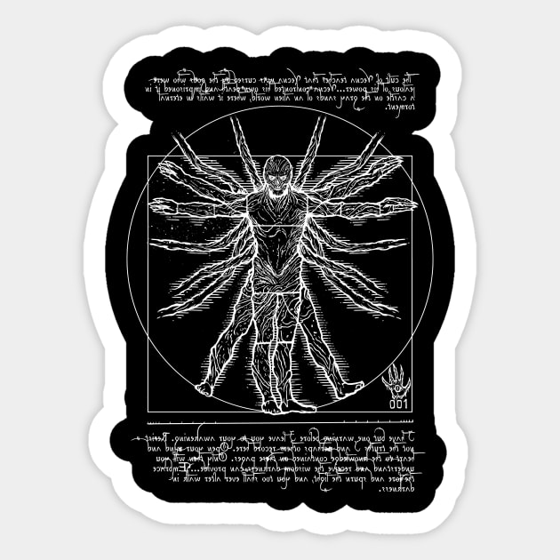 Vitruvian 001 White Sticker by demonigote